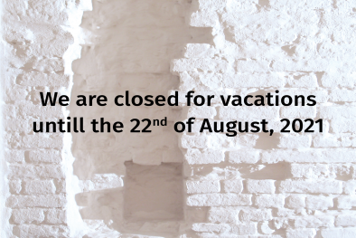 Vacations untill the 22nd of August, 2021